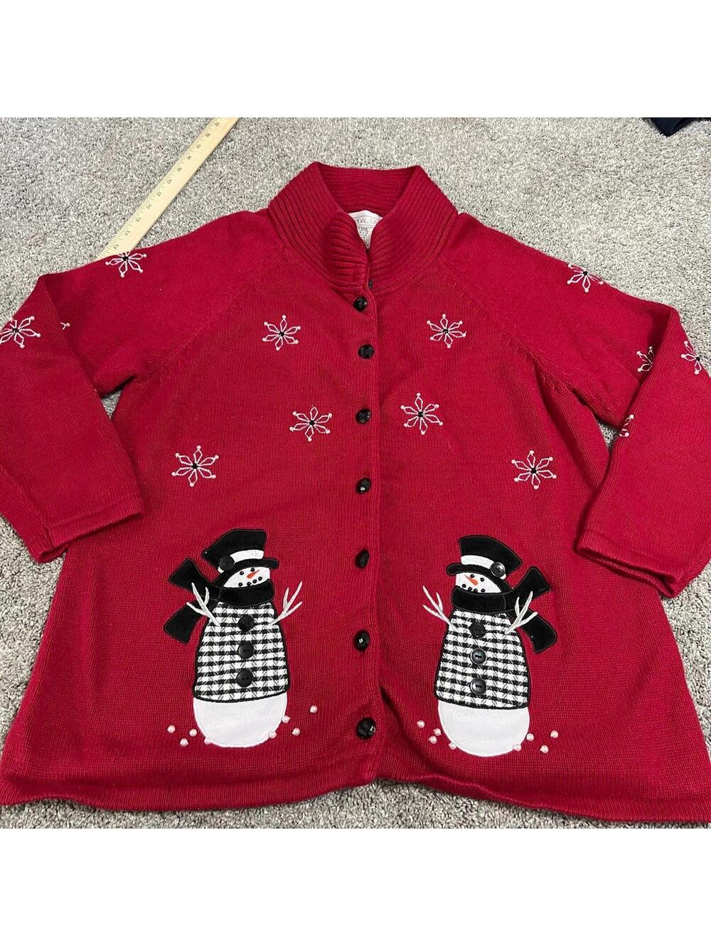 Mandal Bay Women's Vintage Holiday Snowman Sweater size XXL